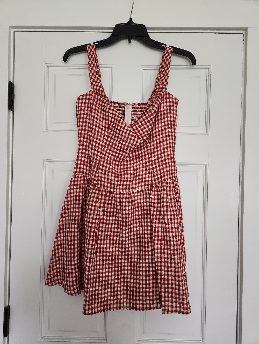 ✨️✨️NWOT Reformation Sora Linen Mini Dress  Check Red Gingham - Picture 6 of 11
